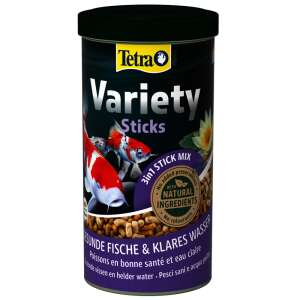 Tetra Pond Variety Sticks tóhalak számára, 3 az 1-ben pálcika keverék, természetes összetevők, adalékanyagok és színezékek nélkül - Tetra