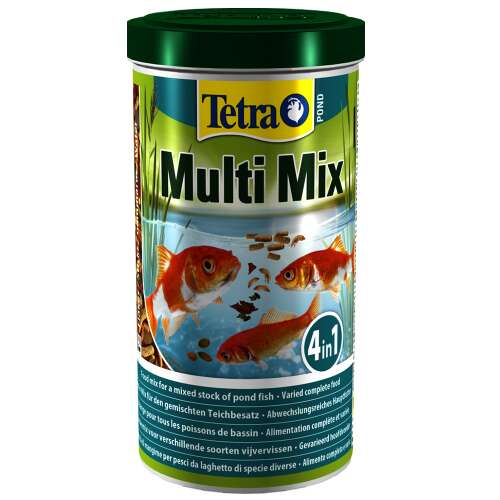 Tetra Pond Multi Mix 1l tavi halak számára, 4 féle táp keveréke: pelyhek, rudak, ostya és bolharák