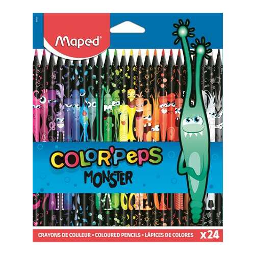 MAPED Color Peps Monster háromszögletű 24 különböző színű színes ceruza készlet