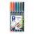 Set de 6 markere permanente Staedtler Lumocolor 318 F în culori asortate în ambalaj
