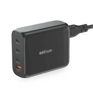 Astrum Pro PD140 100W 4-Port-USB-Wandladegerät mit 3 USB-C- und 1 USB-A-Anschluss, schwarz - Astrum