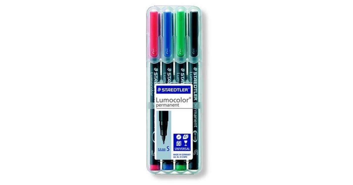 STAEDTLER "Lumocolor 313 S" OHP 0.4 mm 4 different color alcohol marker set 58376710