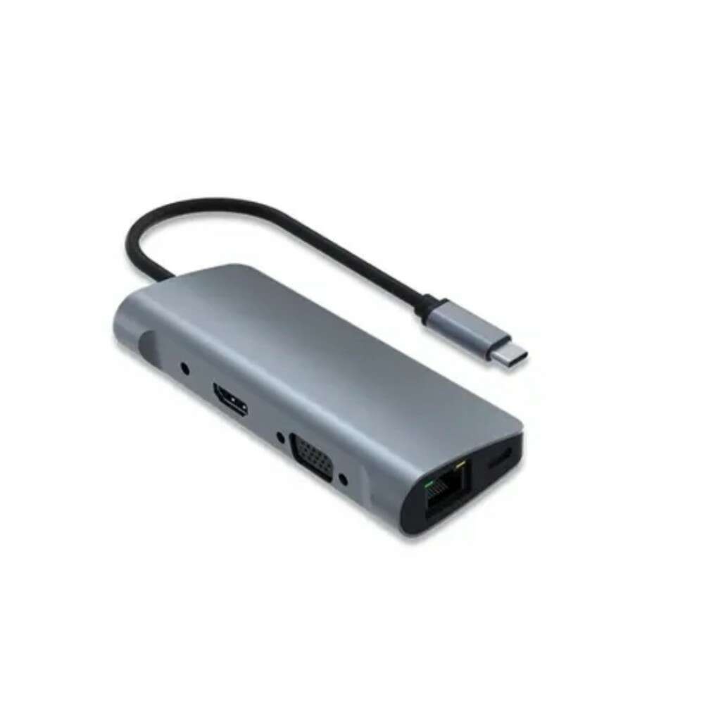  IKATAK 9 u 1 adapter, USB-C na HDMI 4k 30HZ, 2 X USB-A, audio, TF/SD, USB-C, VGA, LAN RJ45, kompatibilan s Apple Macbook Air i Apple Macbook Pro