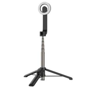 Telesin Bluetooth selfie stick z magnetycznym uchwytem na telefon, czarny, 69 cm, rozłożony w trybie statywu - Kijek do selfie
