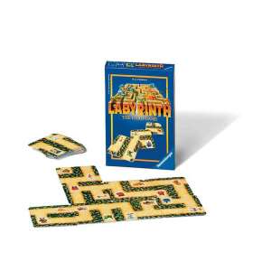 Ravensburger Labirintus kártyajáték, a klasszikus társasjáték kompakt és hordozható változata, 50 kártyával, amelyekkel labirintust lehet építeni és kihívást jelent a játékosoknak a legrövidebb út megtalálására - Ravensburger