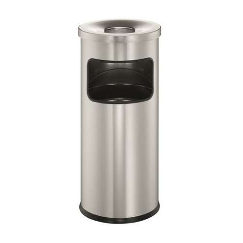 Durable DB333223 fireproof silver round trash can with ashtray