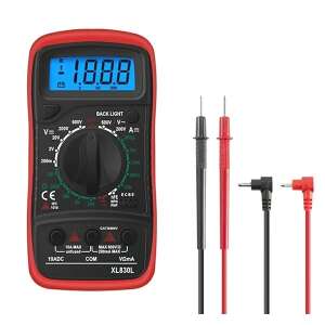 XL830L Digitális multiméter mérővezetékekkel, LCD kijelzővel, gumírozott burkolattal - Multiméter