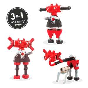 Artbit 3 az 1ben robot karakter építőjáték, építs különböző robotokat anyákkal, csavarokkal és egyéb alkatrészekkel - Fém építőjáték