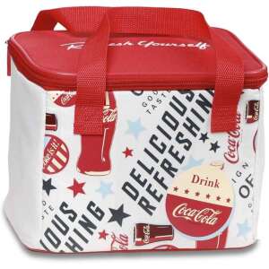 Coca-Cola 5 literes szigetelt hűtőtáska, piros és fehér színben, Coca-Cola logóval és mintával - Mobicool
