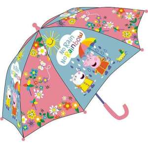 Peppa Pig Kinderregenschirm mit Blumendesign und dem Text 'No Rain No Rainbow' - Peppa Pig