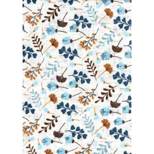 Kék virágos és levél mintás textil pelenka - Textil pelenka