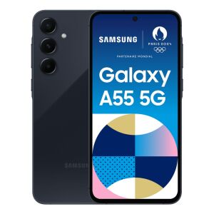 Samsung Galaxy A55 5G vedere față și spate albastru închis Paris 2024 - Samsung Telefoane mobile