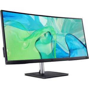 Acer CB343CUR 34-inch UltraWide Quad HD Curved Monitor, Black and Silver - Acer Monitor