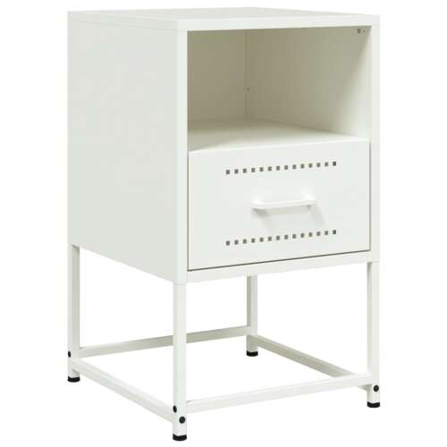 vidaXL Acél Éjjeliszekrény - 2 db - Fehér - 36x39x60,5 cm