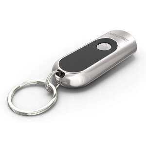 Latarka do kluczy Energizer Touch Tech, srebrna, z czarnym przyciskiem, widok pod kątem - Brelok do kluczy