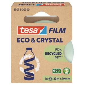 tesafilm® Eco & Crystal 33m x 19mm transparent tape, 90% recycled PET, packaging - Office accessory