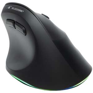 Bluestork Cordless Mouse - M-WL-ERGO-LUMI (Ergonomic, Rechargeable, 2400 DPI, 6 buttons, optical, black) 103411497 - Peripheral