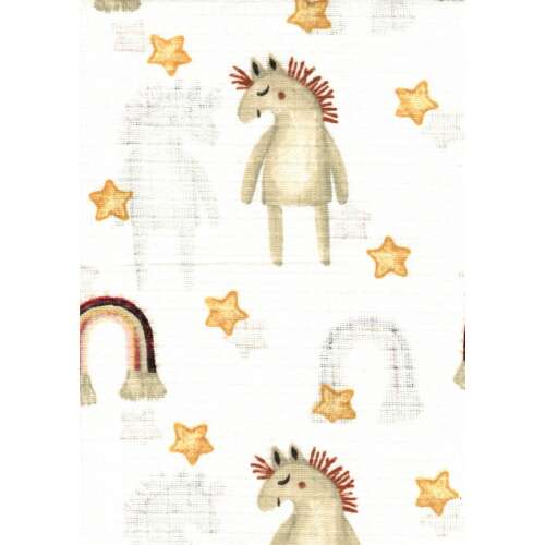 Egyszarvú és szivárvány mintás muszlin pelenka, 1 db-os