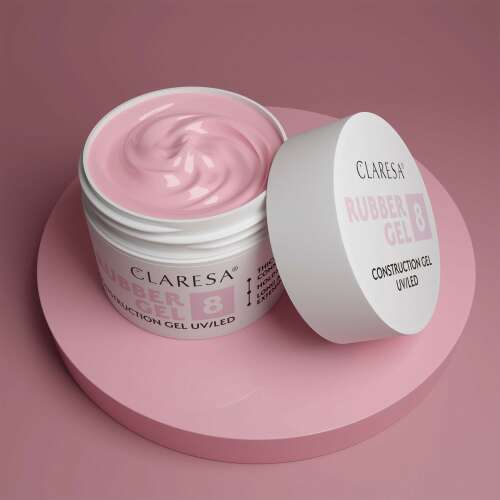 Claresa Rubber Gel 08, építő zselé, UV LED, rózsaszín, köröm építő zselé - Műköröm építő zselé