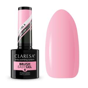 Claresa Brush Easy Gel 6, UV/LED, gel de construcție roz, sistem de aplicare ușor - Unghii artificiale cu gel