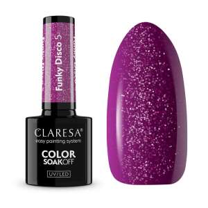Claresa Funky Disco 5 Gel Polish, eine leuchtende violette Farbe mit Glitzer, UV/LED Soak-Off - Maniküre & Pediküre