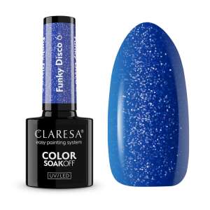 Claresa Funky Disco 6 UV/LED Soak-Off Gel Polish, blau mit Glitzer - Nagelpflege