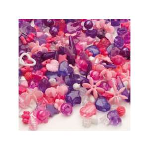 PlayBox 1000 darabos műanyag gyöngy szett pink és lila színben, ideális ékszerkészítéshez, kézműveskedéshez és barkácsoláshoz - Gyöngy & Gyöngyfűző