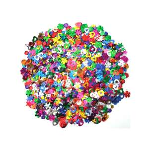 PlayBox 100g-os csomag különféle színű és formájú flitterekkel, beleértve a szíveket, csillagokat és virágokat - Playbox