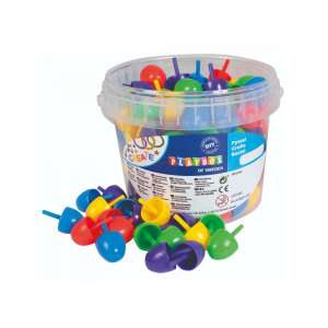 PlayBox: Cuie mari colorate pentru mozaic 125 de piese într-o găleată 2cm 103414128 - Jocuri si jucarii creative