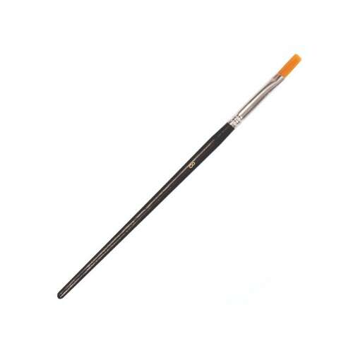 PlayBox lapos fejű szintetikus ecset 8-as méret, fekete lakkozott nyél, akril és olajfestékekhez