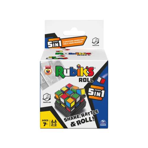 Rubik's Roll 5 in 1 Spiele, ein tragbares Spiel mit 27 Würfeln, einem Shaker und zwei Gittern, perfekt für Kinder und Erwachsene