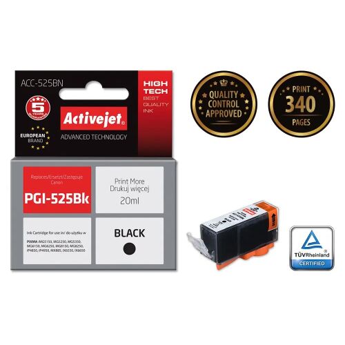 Activejet Canon PGI-525Bk Fekete Tintapatron - 20ml