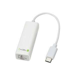 Adaptor Techly USB C la Gigabit Ethernet, alb - Adaptoare de rețea