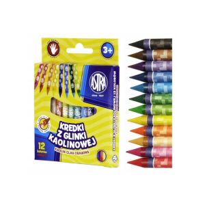 Astra TARGI 12 Kaolin-Ton-Wachsmalstifte mit losen Wachsmalstiften - Crayons