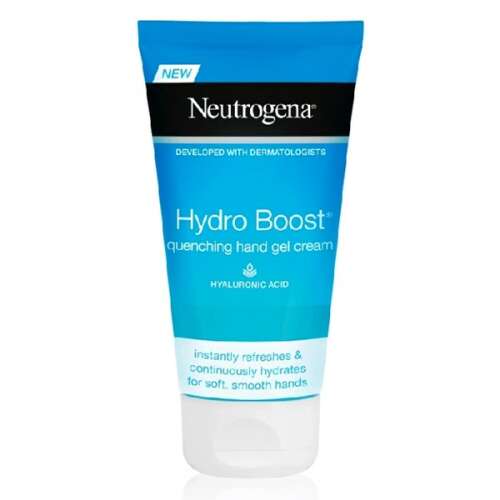 Neutrogena Hydro Boost feuchtigkeitsspendende Handgel-Creme, 75 ml Tube, Hyaluronsäure, Handcreme, feuchtigkeitsspendend, pflegend