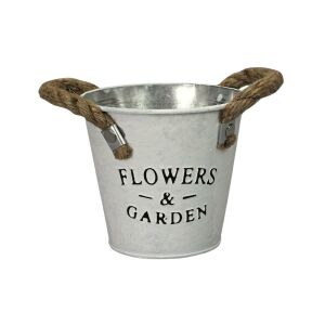 Dekoratív Bádog Virágtartó - Flowers & Garden - 11x10cm