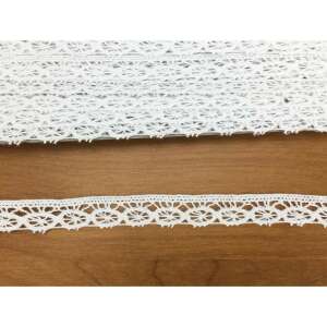 Fehér pamut csipke szegély, 1,5cm széles - Csipke