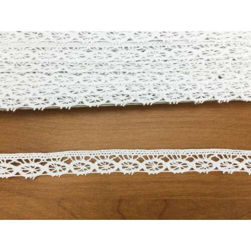 Fehér pamut csipke szegély, 1,5cm széles