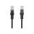 Közelkép a Lanberg PCU5-10CC-2000-BK RJ45 Cat 5e UTP patch kábel csatlakozóiról