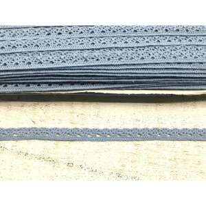 1cm széles kék pamut csipke szegély, 20 méter hosszú - Csipke