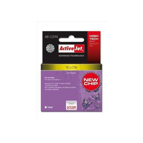 Wkład atramentowy ActiveJet AB-123YN żółty do drukarek Brother