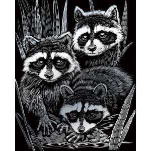 Royal & Langnickel karckép készlet három mosómedvével, ezüst karckép, 20x25 cm - Művészet & Hobbi