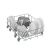 Beko DIS35025 dishwasher interior rack with plates and pot