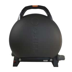 O-Grill 600 Čierny prenosný plynový gril, zatvorený, pohľad zozadu - Záhradné grily, pece