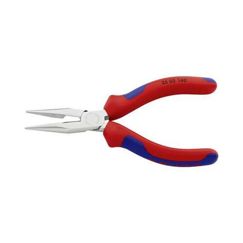 Knipex 25 05 140 long nose pliers with cutting edge, 140 mm, red and blue handles