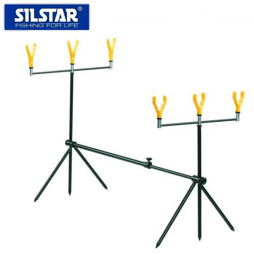 Silstar Exkluziv Rod Pod 75-110cm horgászbot tartó, állítható magasság, 3 bot kapacitás - Rod pod és tripod