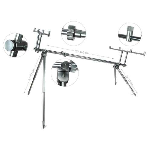 Alcatraz Rod Pod, 4-botos bottartó állvány, állítható háromlábú állvány, teleszkópos lábak, rozsdamentes acél szerkezet - Rod pod és tripod