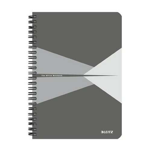 Leitz Office A5 Notebook, Grey, 90 Sheets, Grid