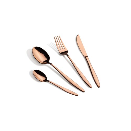 Berlinger Haus Rose Gold Cutlery Set, 24-Piece Stainless Steel Flatware