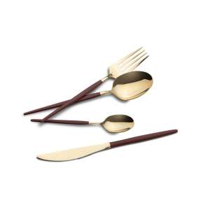 Set de tacâmuri Leonardo Berlinger Haus BH 3072, 24 piese, auriu și bordo, oțel inoxidabil - Tacâmuri
